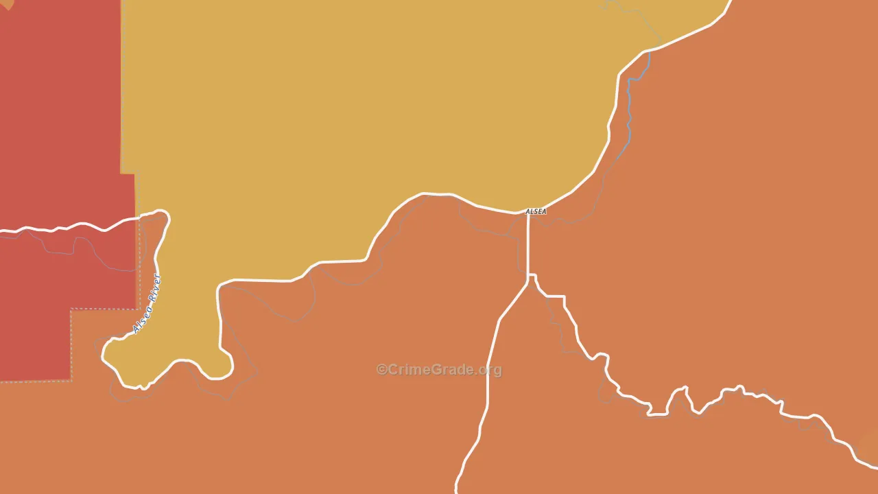 Alsea, OR Map of Murder Rates