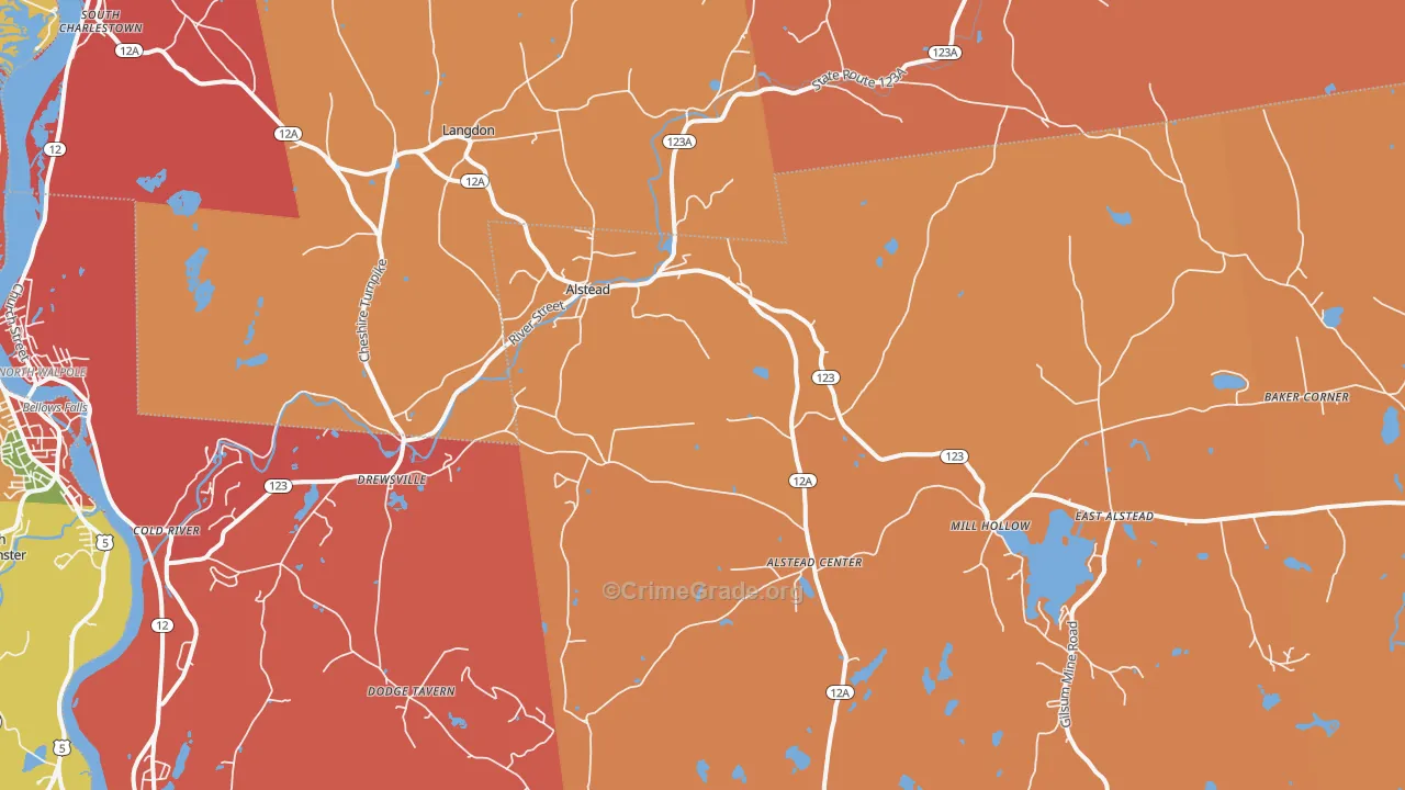Alstead, NH Map of Murder Rates