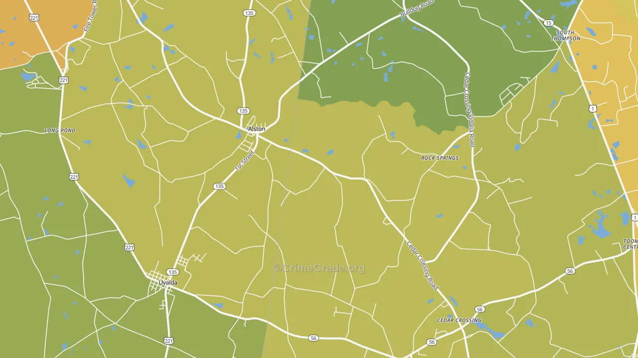 Alston, GA Map of Murder Rates