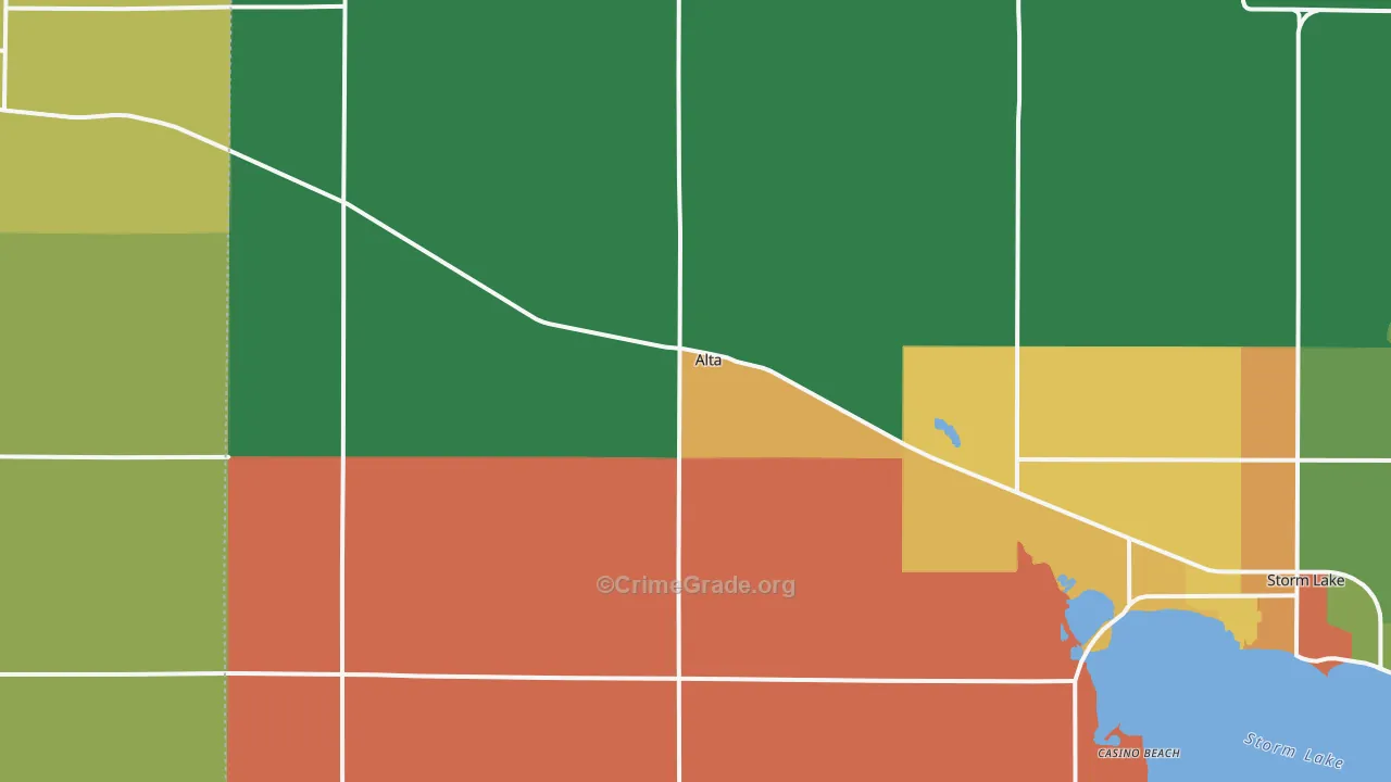 Alta, IA Map of Murder Rates