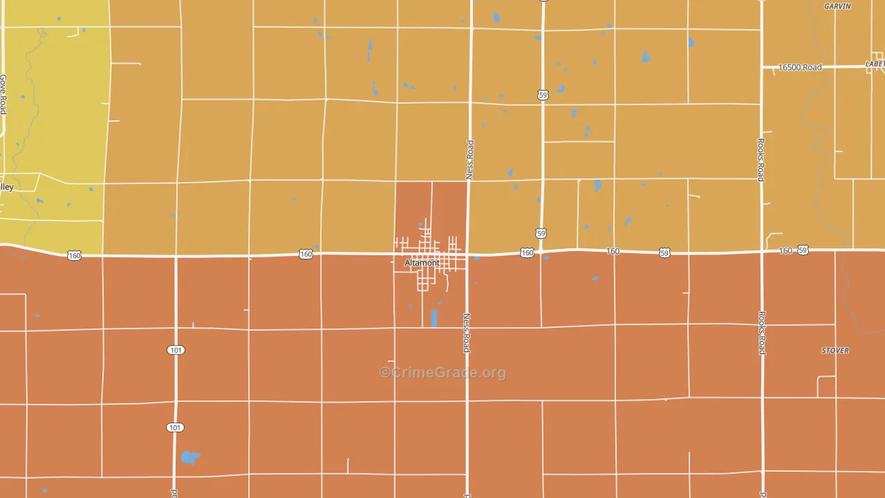 Altamont, KS Map of Murder Rates