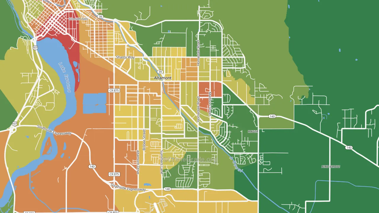 Altamont, OR Map of Murder Rates