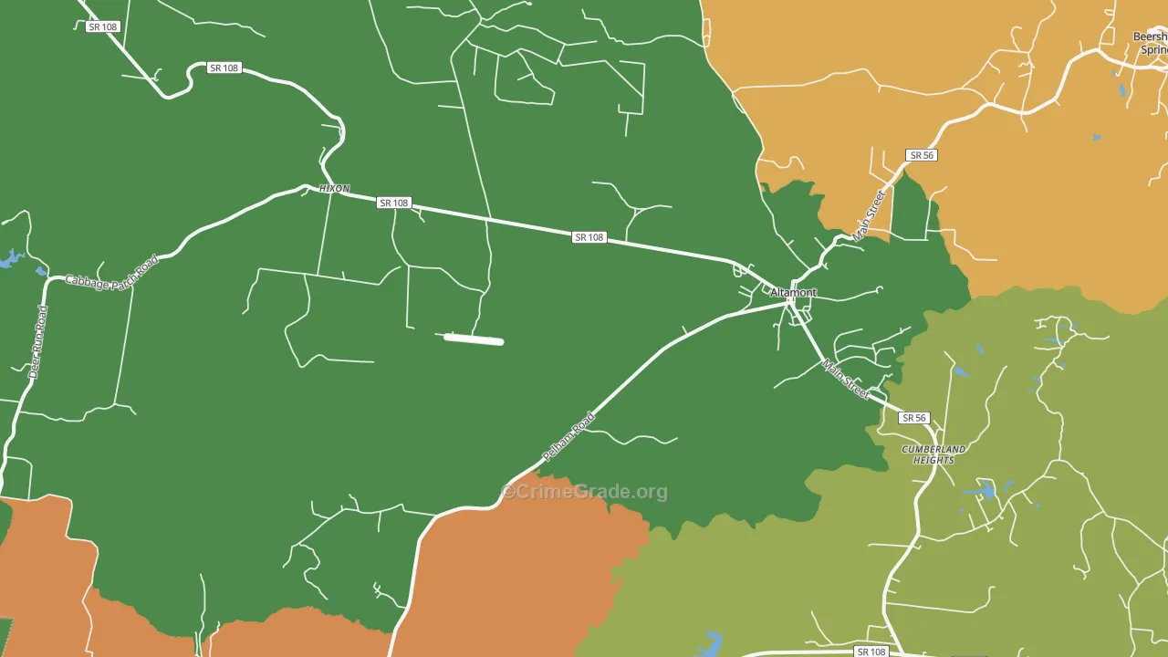 Altamont, TN Map of Murder Rates