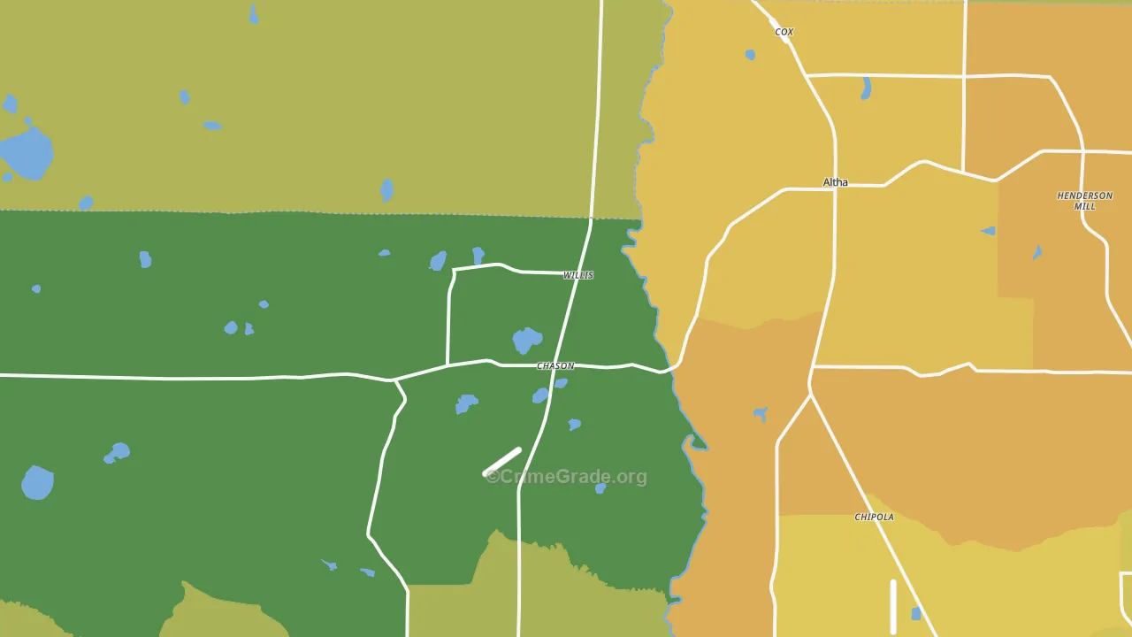 Altha, FL Map of Murder Rates