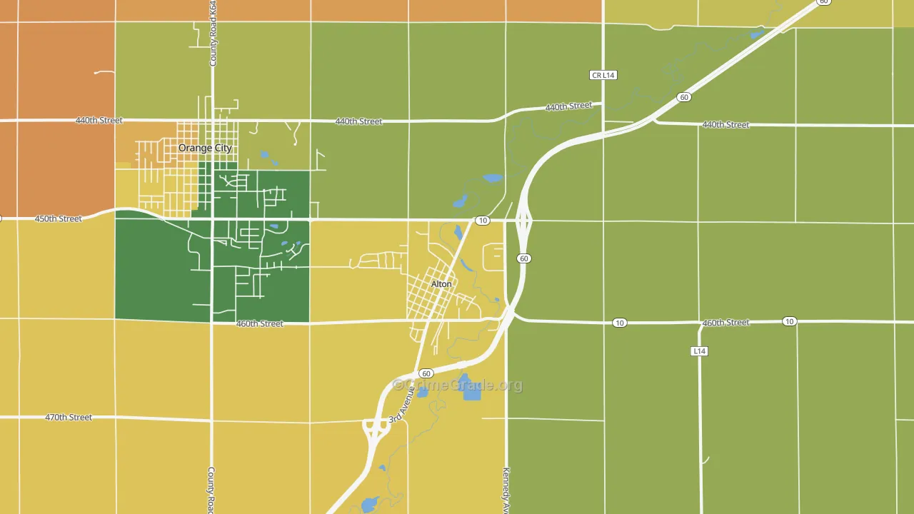 Alton, IA Map of Murder Rates