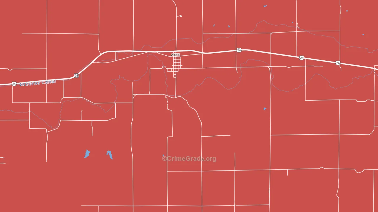 Alton, KS Map of Murder Rates