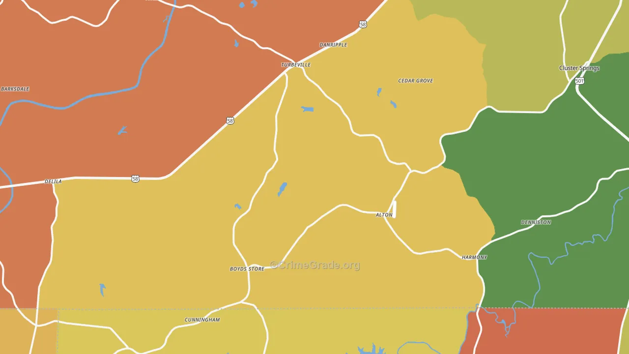 Alton, VA Map of Murder Rates