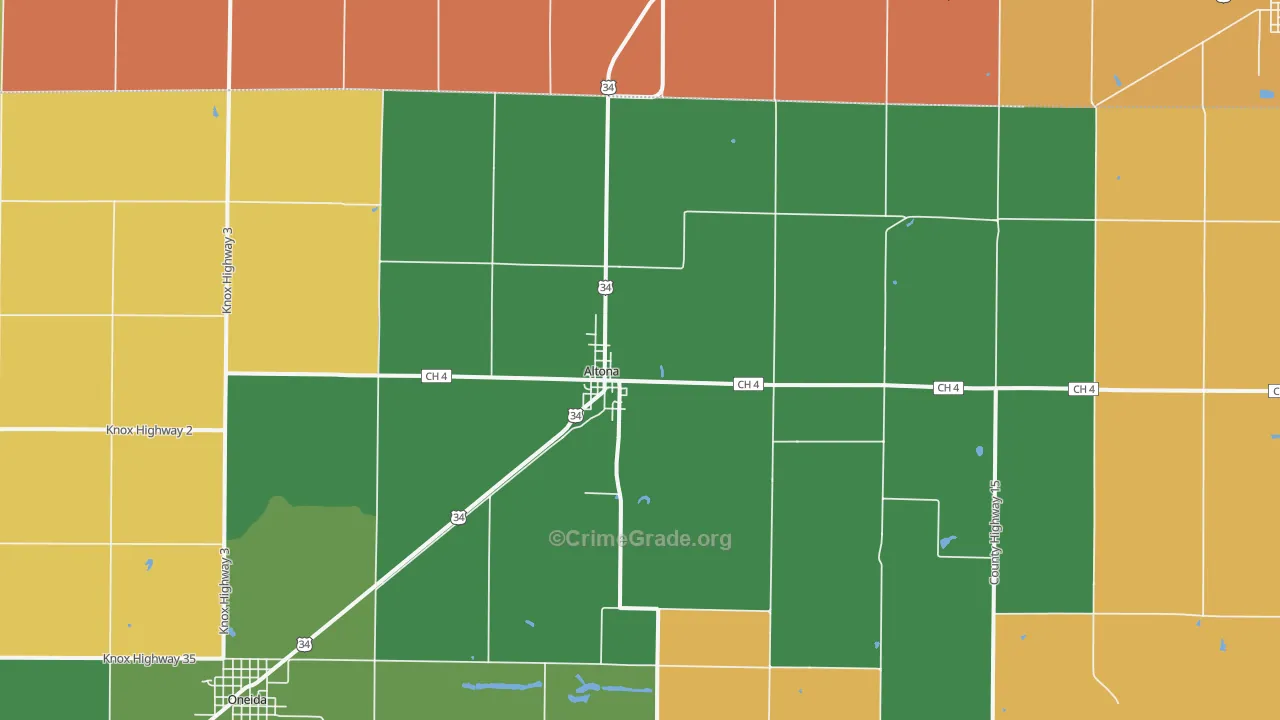 Altona, IL Map of Murder Rates