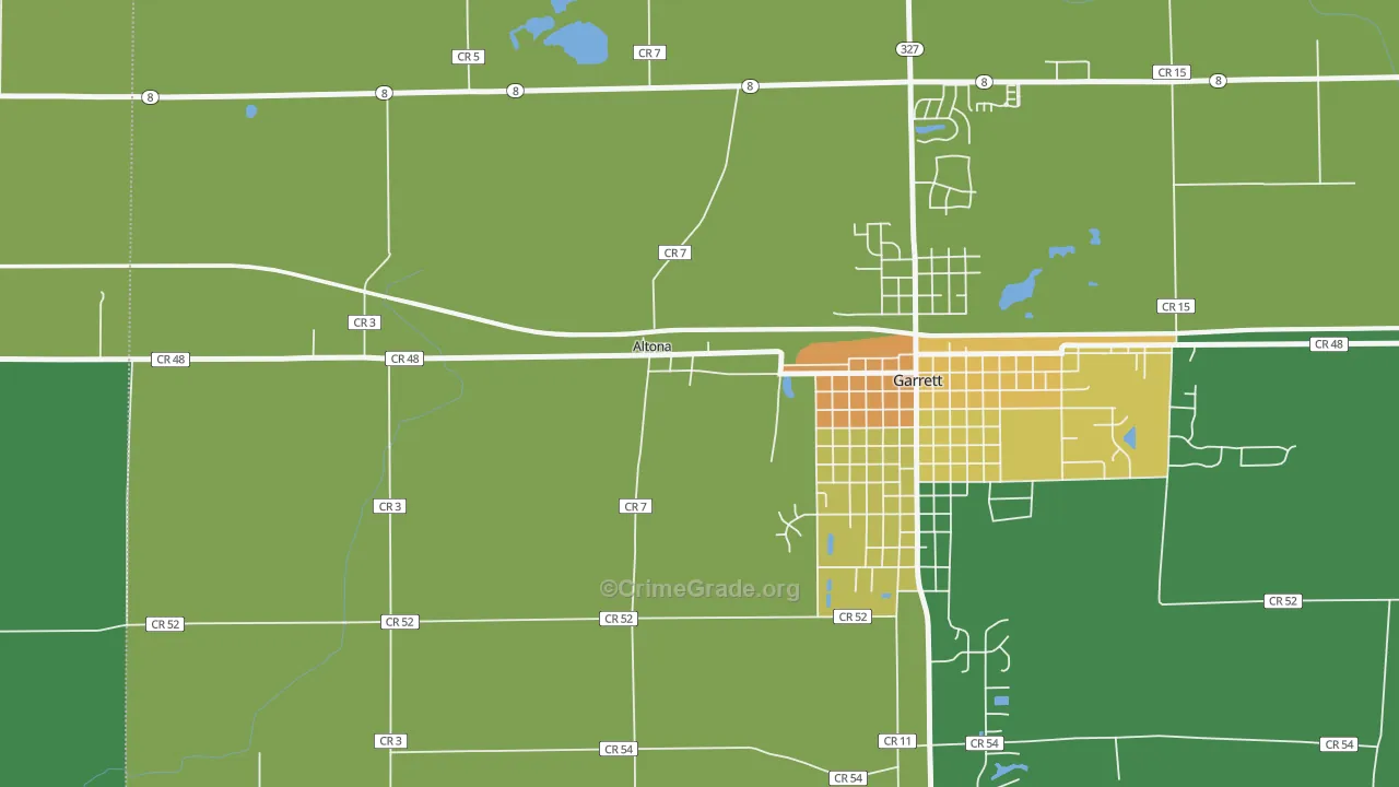 Altona, IN Map of Murder Rates