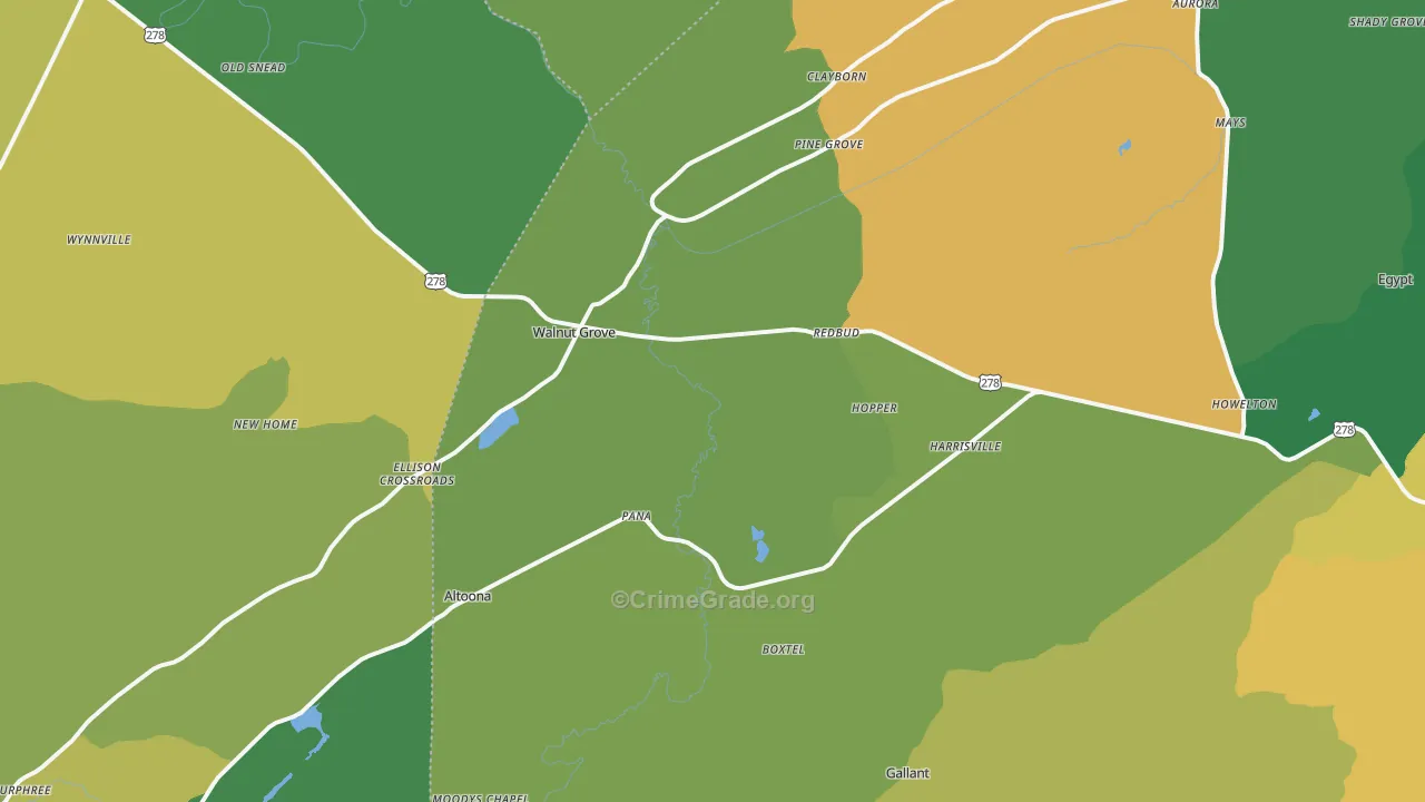 Altoona, AL Map of Murder Rates