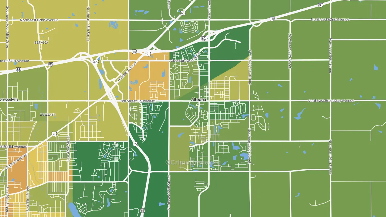 Altoona, IA Map of Murder Rates