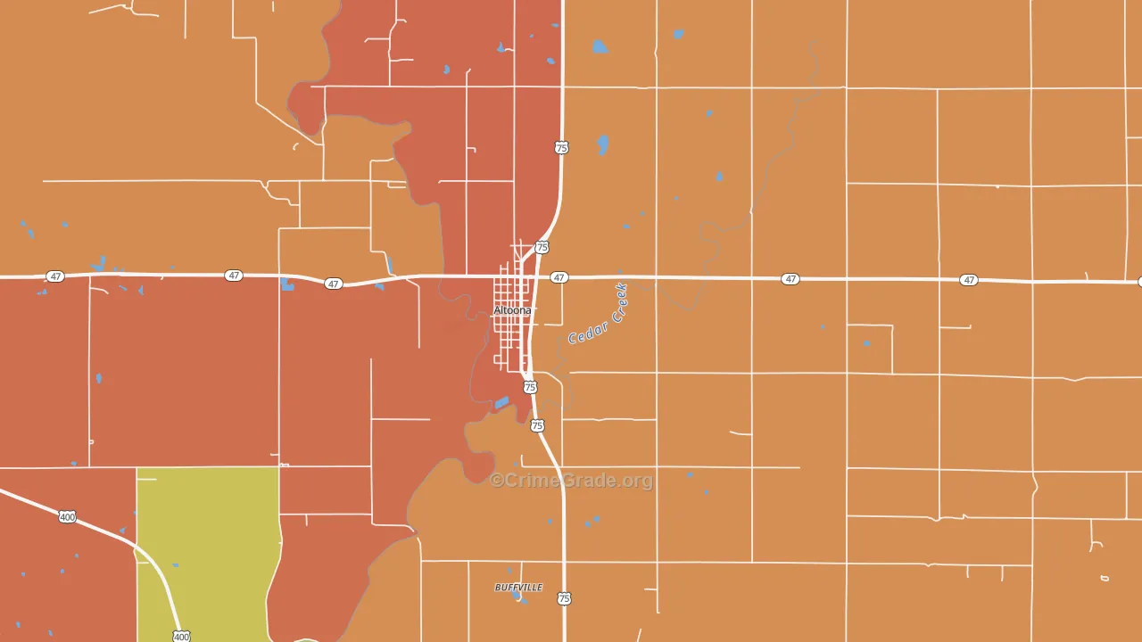 Altoona, KS Map of Murder Rates