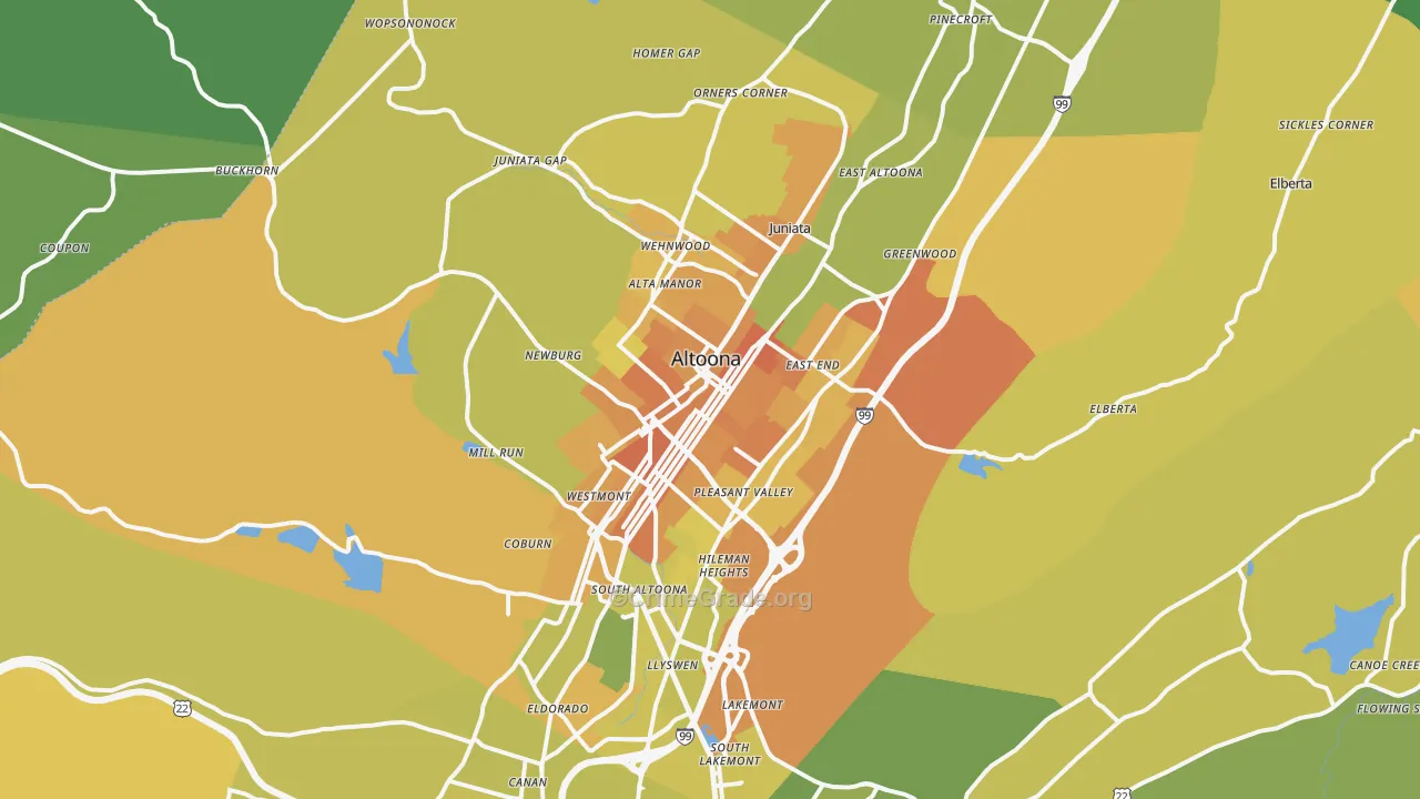 Altoona, PA Map of Murder Rates