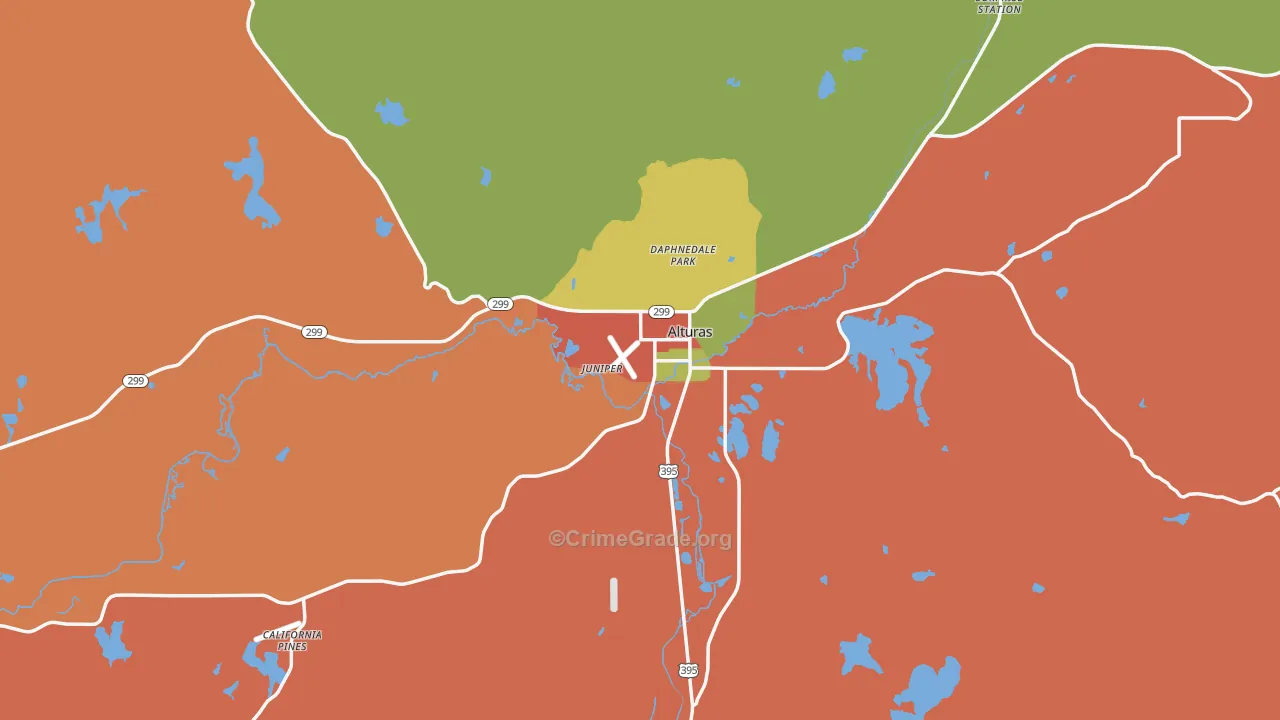 Alturas, CA Map of Murder Rates