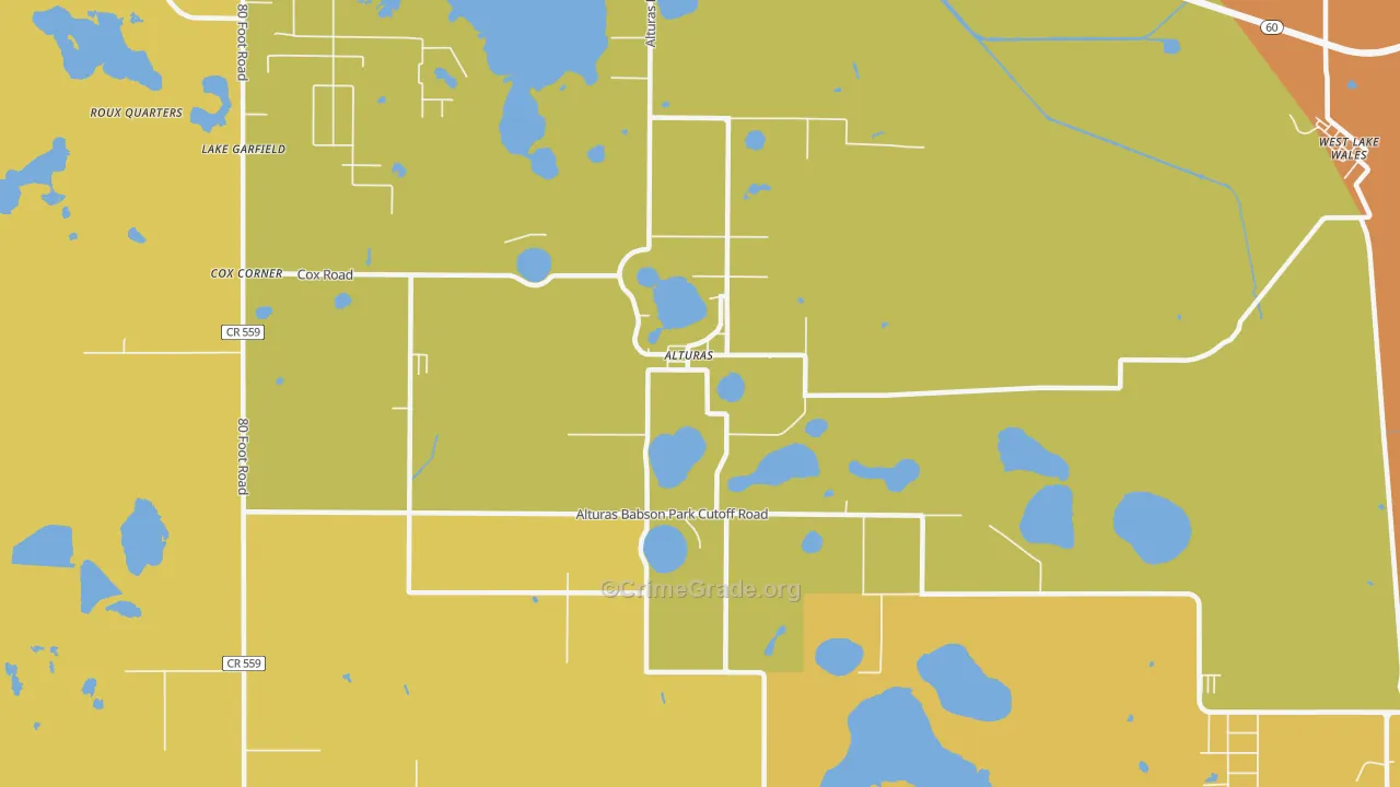 Alturas, FL Map of Murder Rates