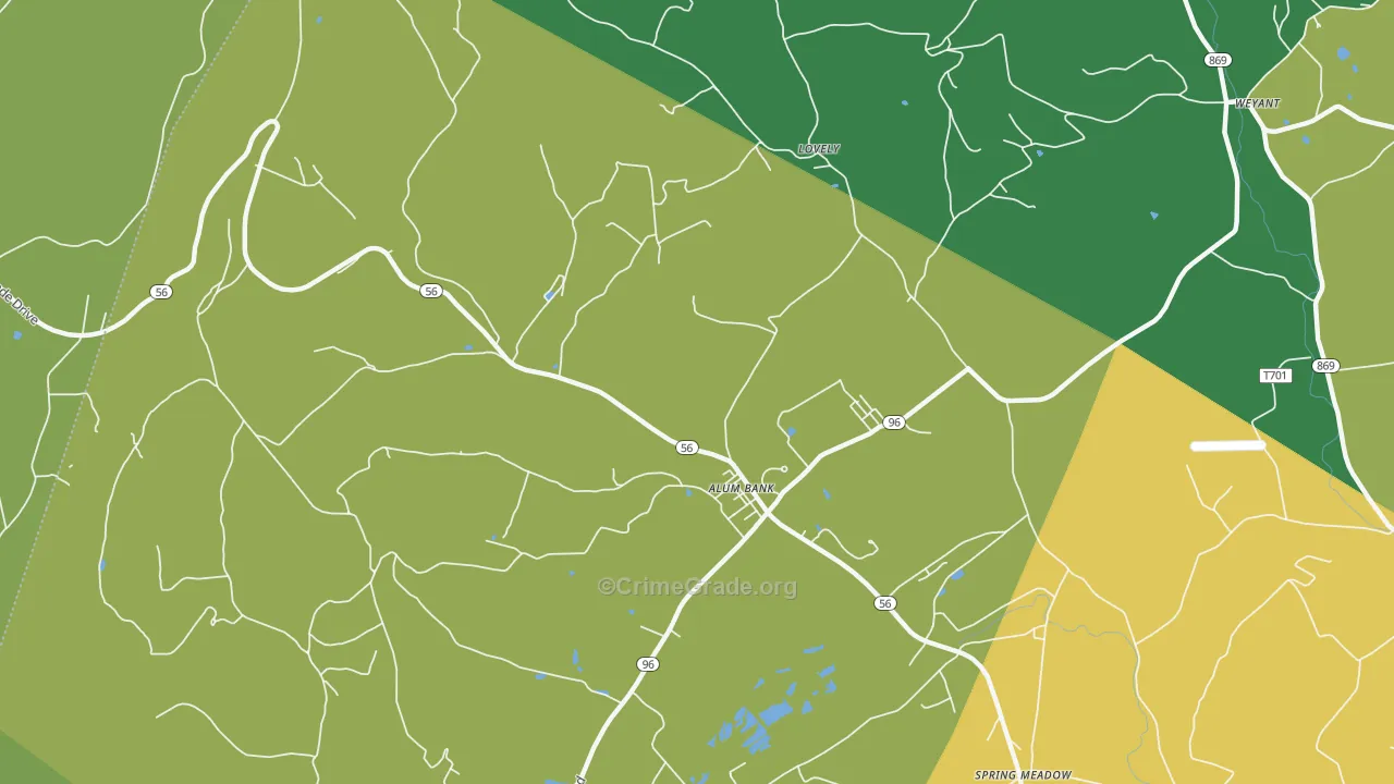 Alum Bank, PA Map of Murder Rates