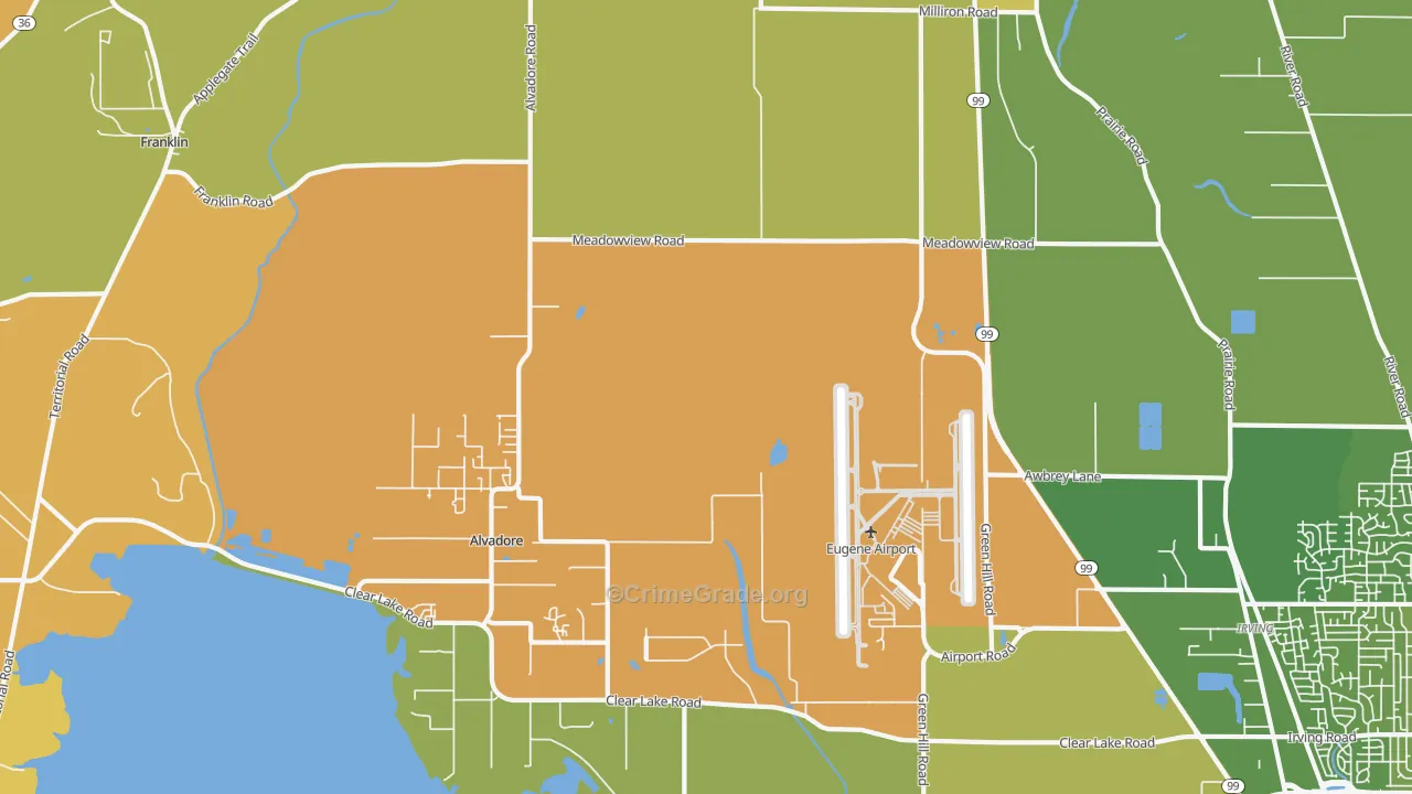 Alvadore, OR Map of Murder Rates