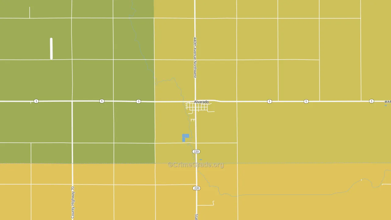 Alvarado, MN Map of Murder Rates
