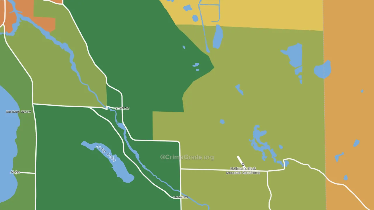 Alverno, MI Map of Murder Rates