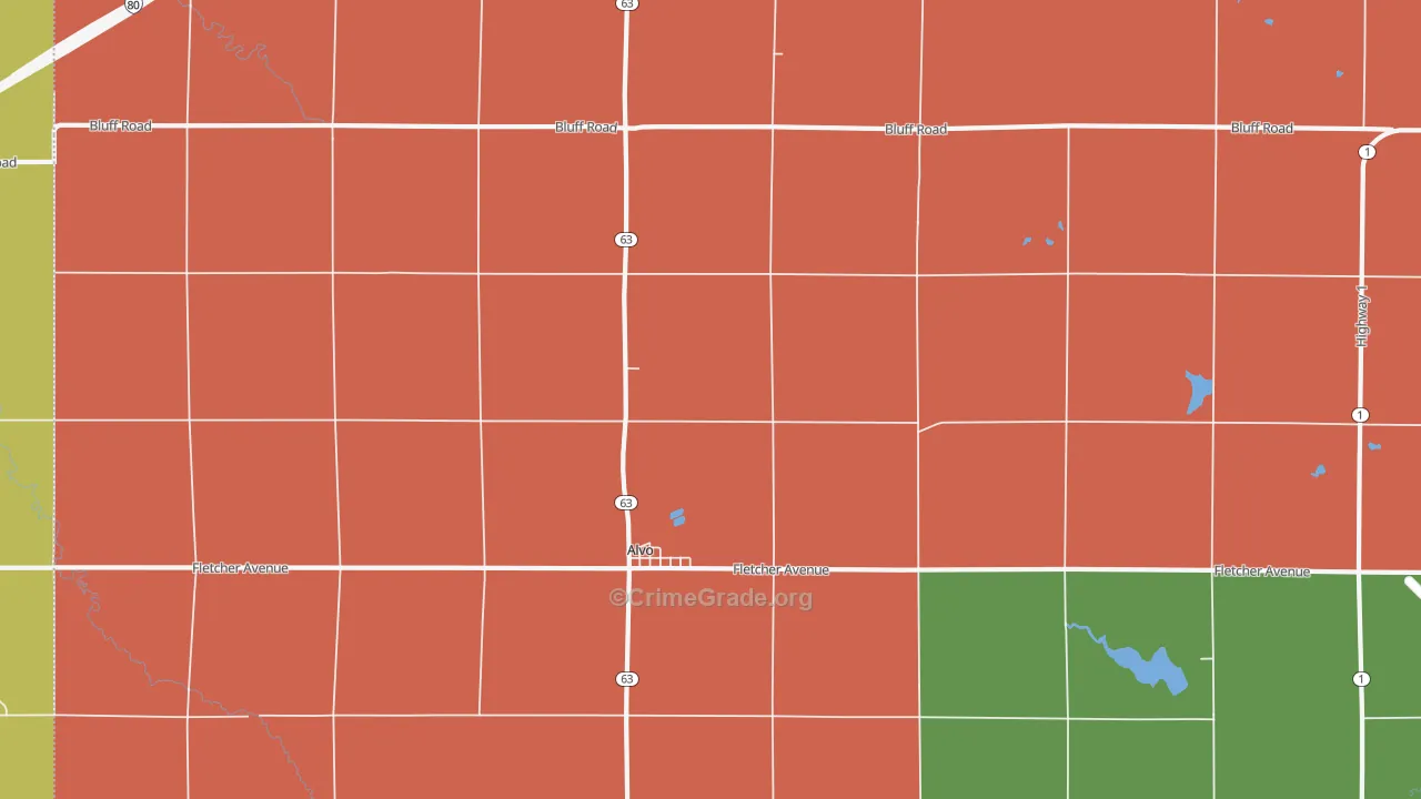 Alvo, NE Map of Murder Rates