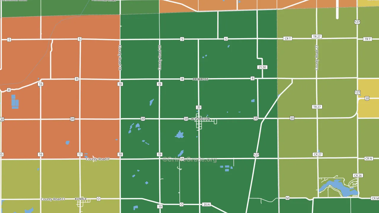 Alvordton, OH Map of Murder Rates