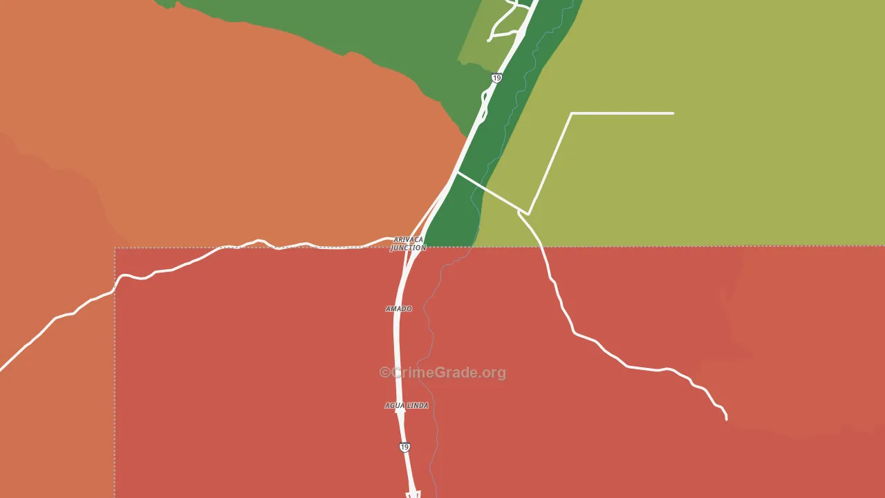 Amado, AZ Map of Murder Rates