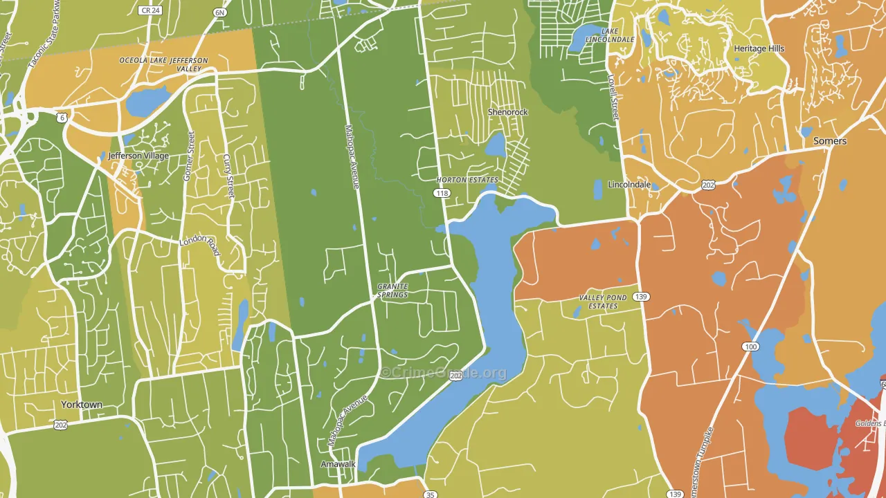 Amawalk, NY Map of Murder Rates
