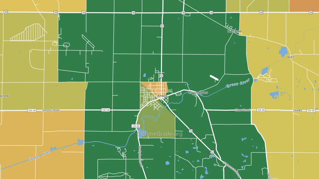 Amboy, IL Map of Murder Rates