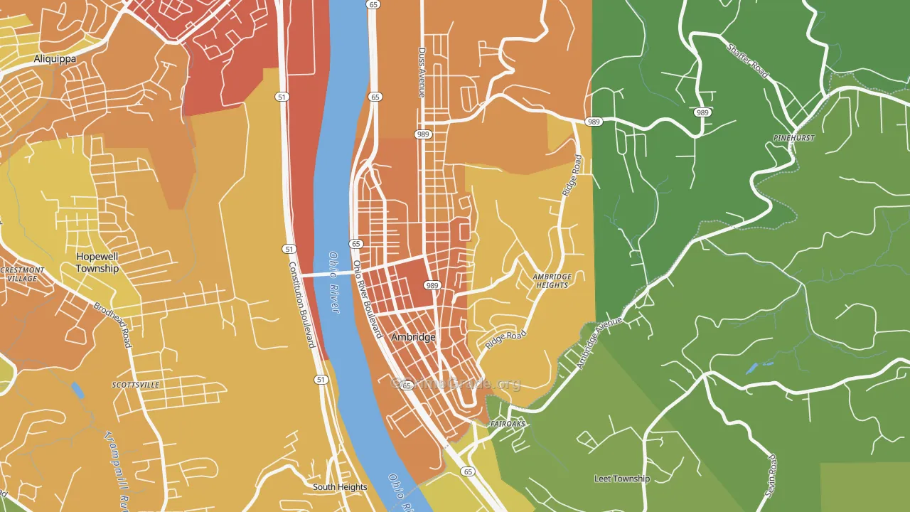 Ambridge, PA Map of Murder Rates