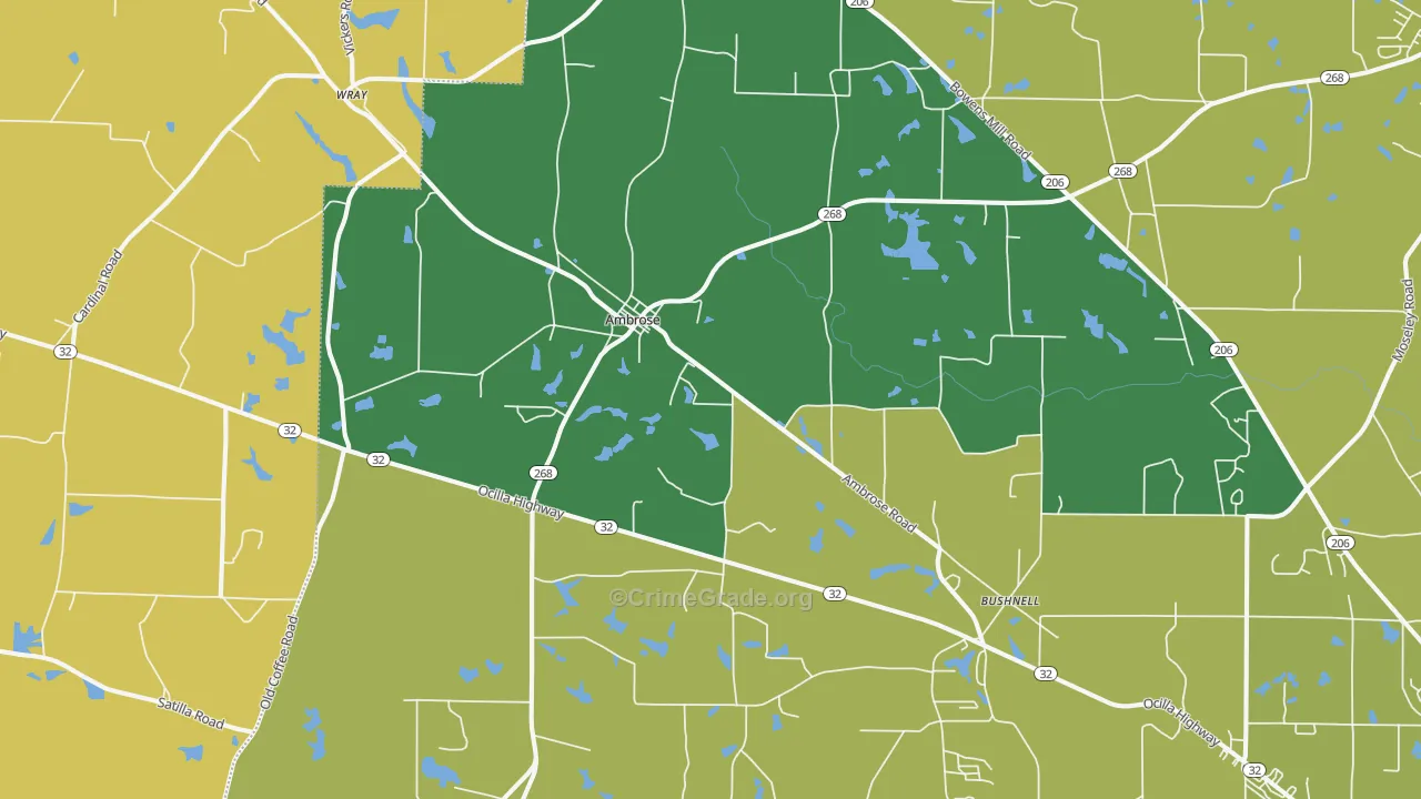 Ambrose, GA Map of Murder Rates