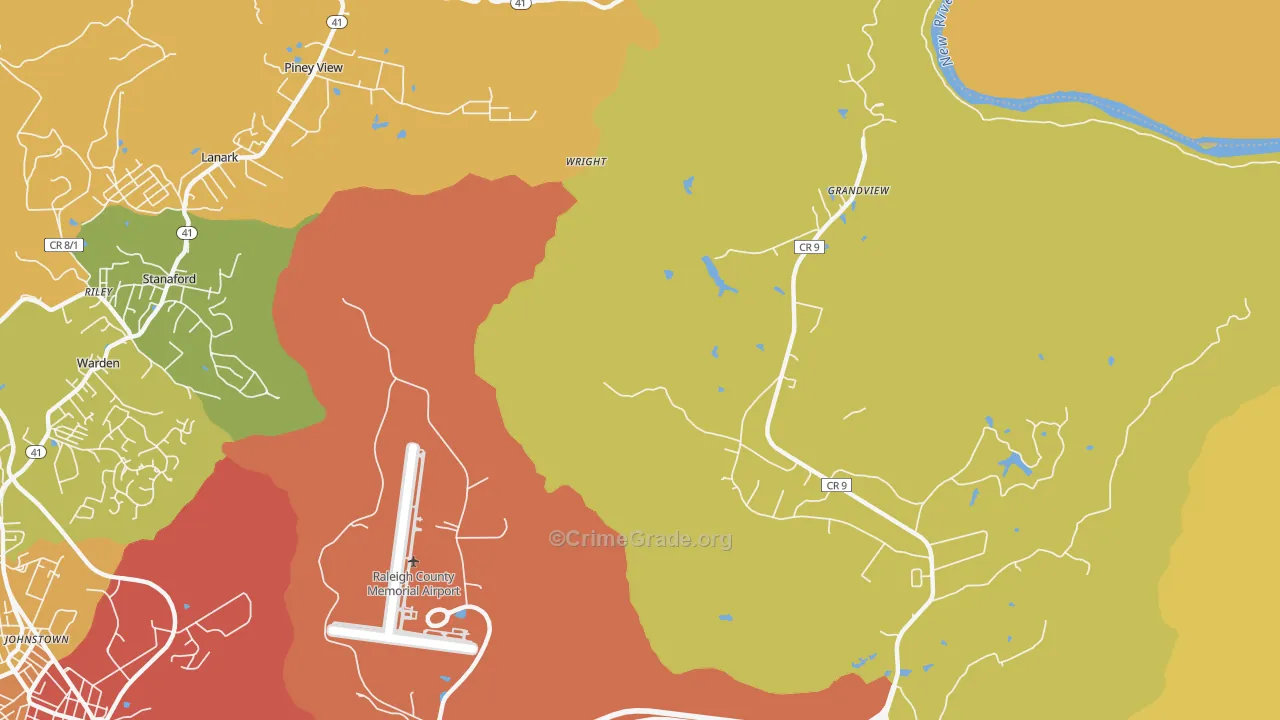Ameagle, WV Map of Murder Rates