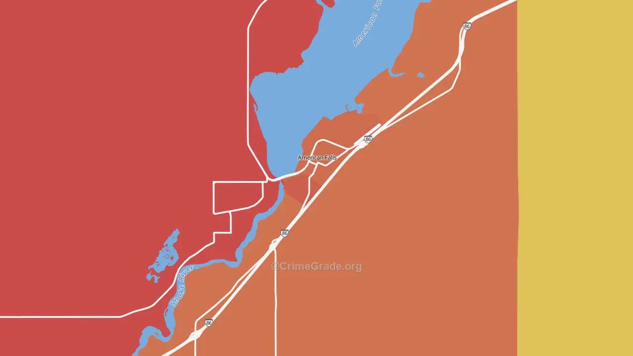American Falls, ID Map of Murder Rates