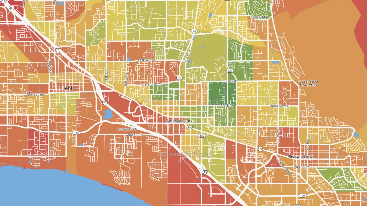 American Fork, UT Map of Murder Rates