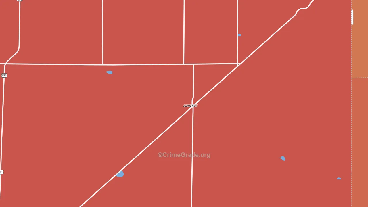 Amherst, CO Map of Murder Rates