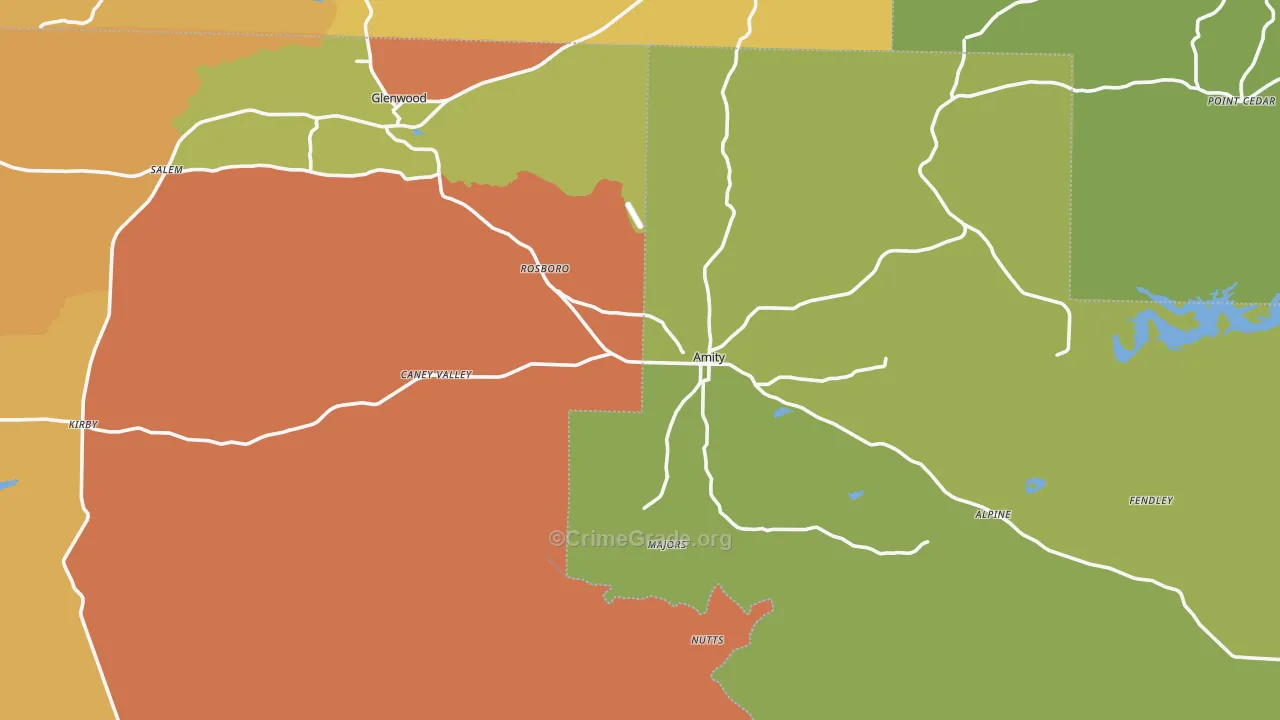 Amity, AR Map of Murder Rates