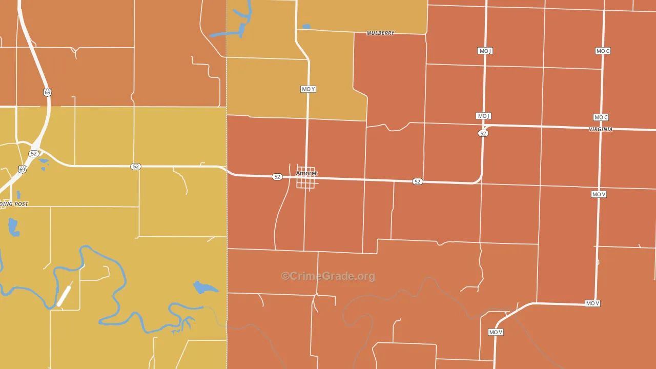Amoret, MO Map of Murder Rates