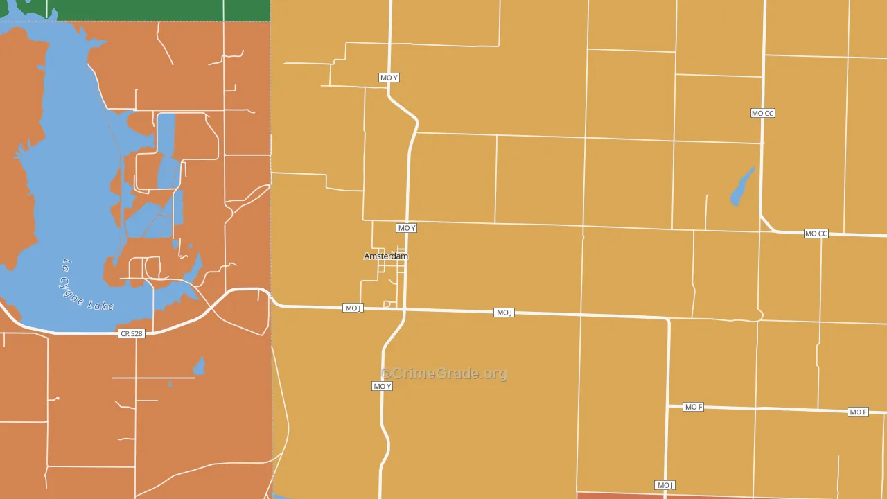 Amsterdam, MO Map of Murder Rates