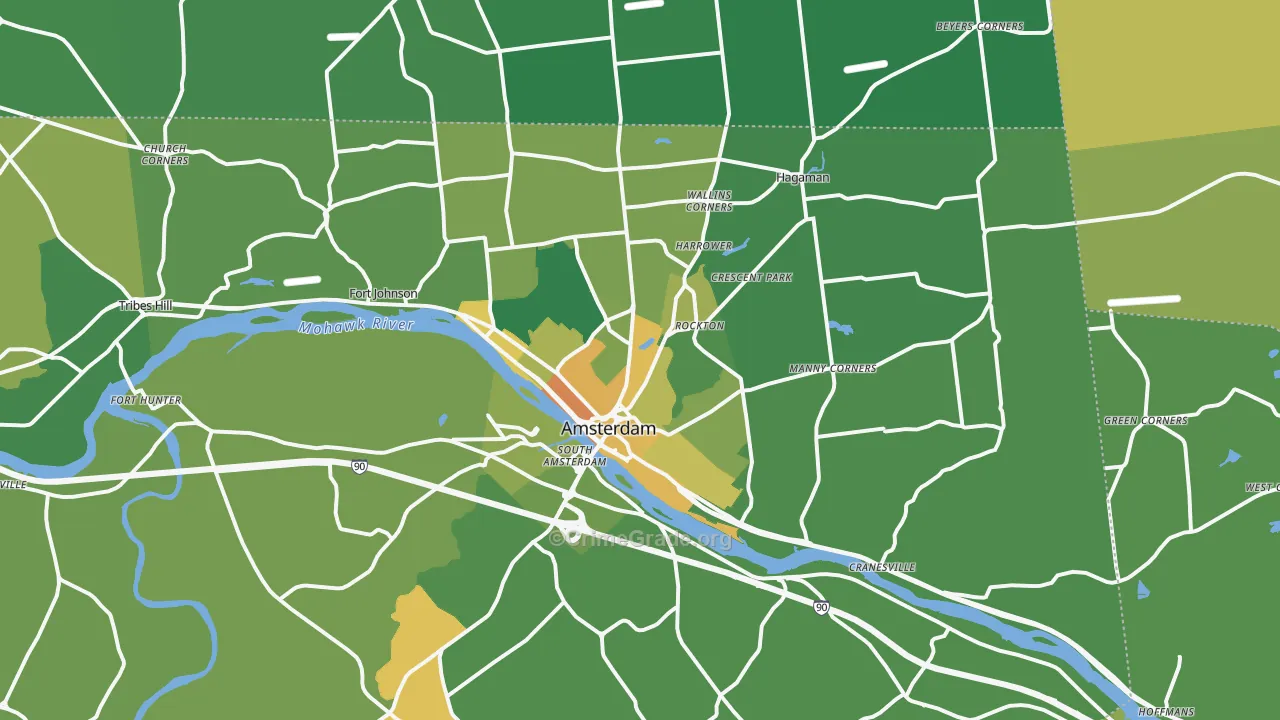 Amsterdam, NY Map of Murder Rates