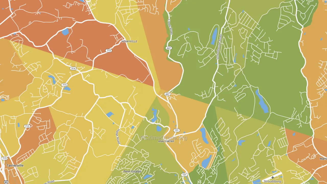 Analomink, PA Map of Murder Rates