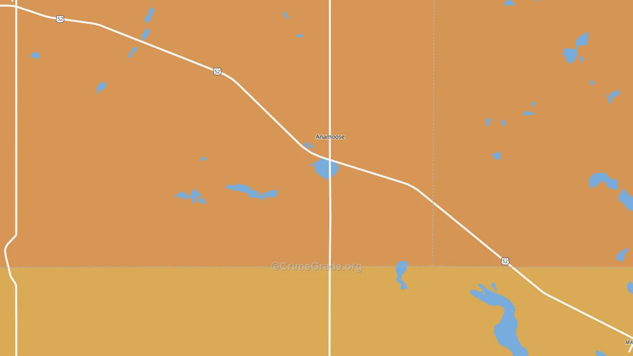 Anamoose, ND Map of Murder Rates