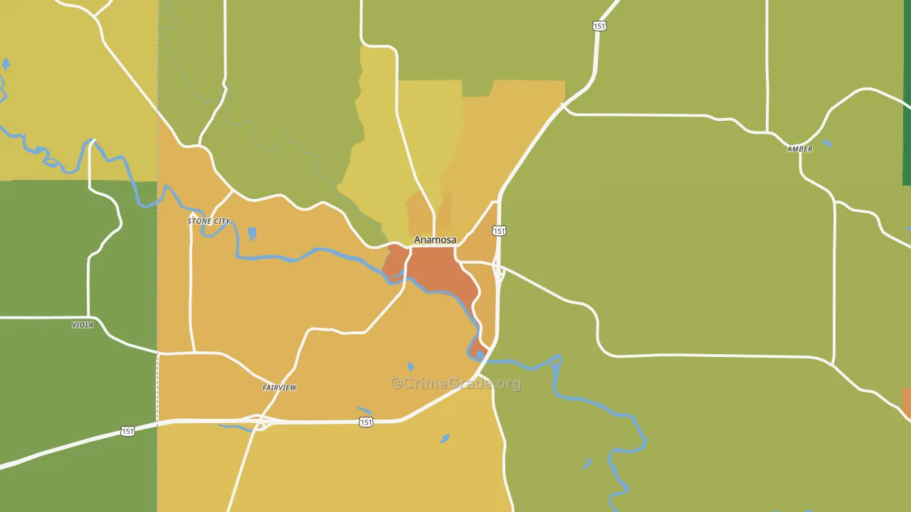 Anamosa, IA Map of Murder Rates
