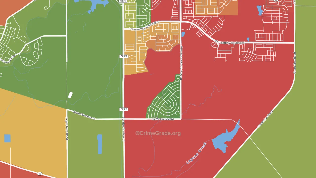Anatolia Village, Rancho Cordova, CA Map of Murder Rates