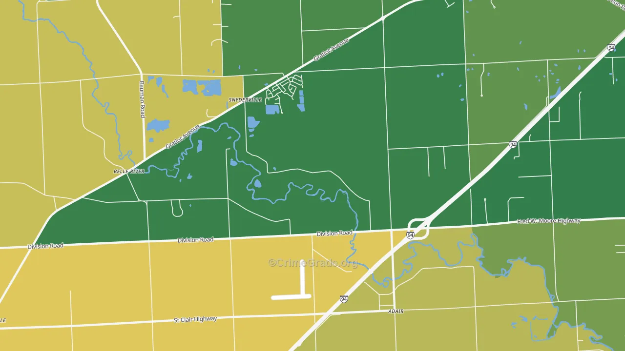 Anchorville, MI Map of Murder Rates