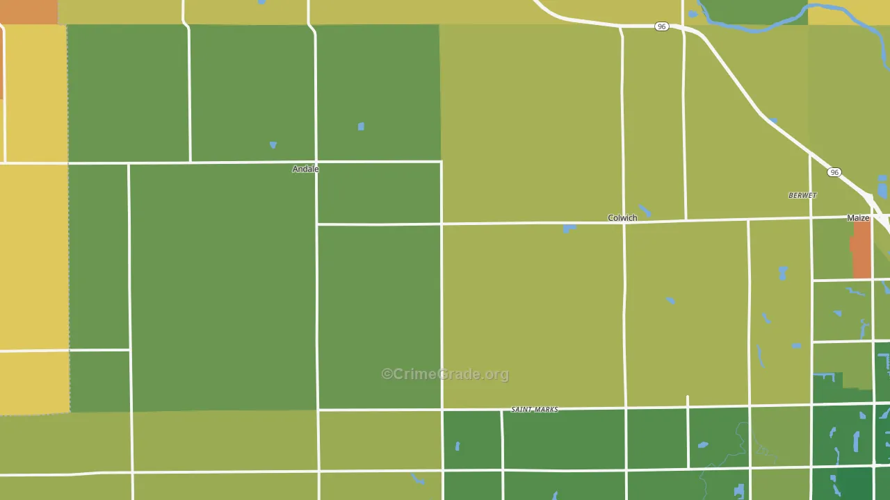 Andale, KS Map of Murder Rates