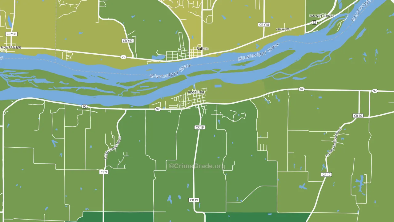 Andalusia, IL Map of Murder Rates