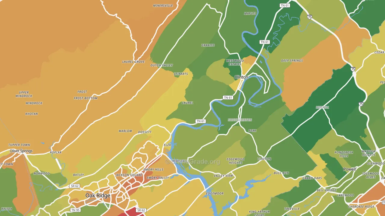 Anderson County, TN Map of Murder Rates