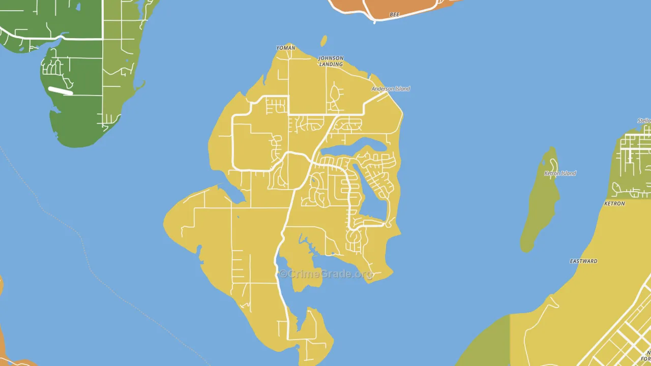 Anderson Island, WA Map of Murder Rates