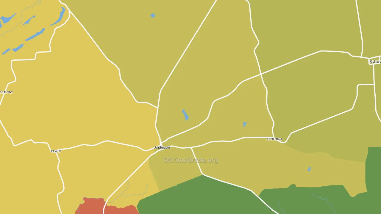 Anderson, TX Map of Murder Rates