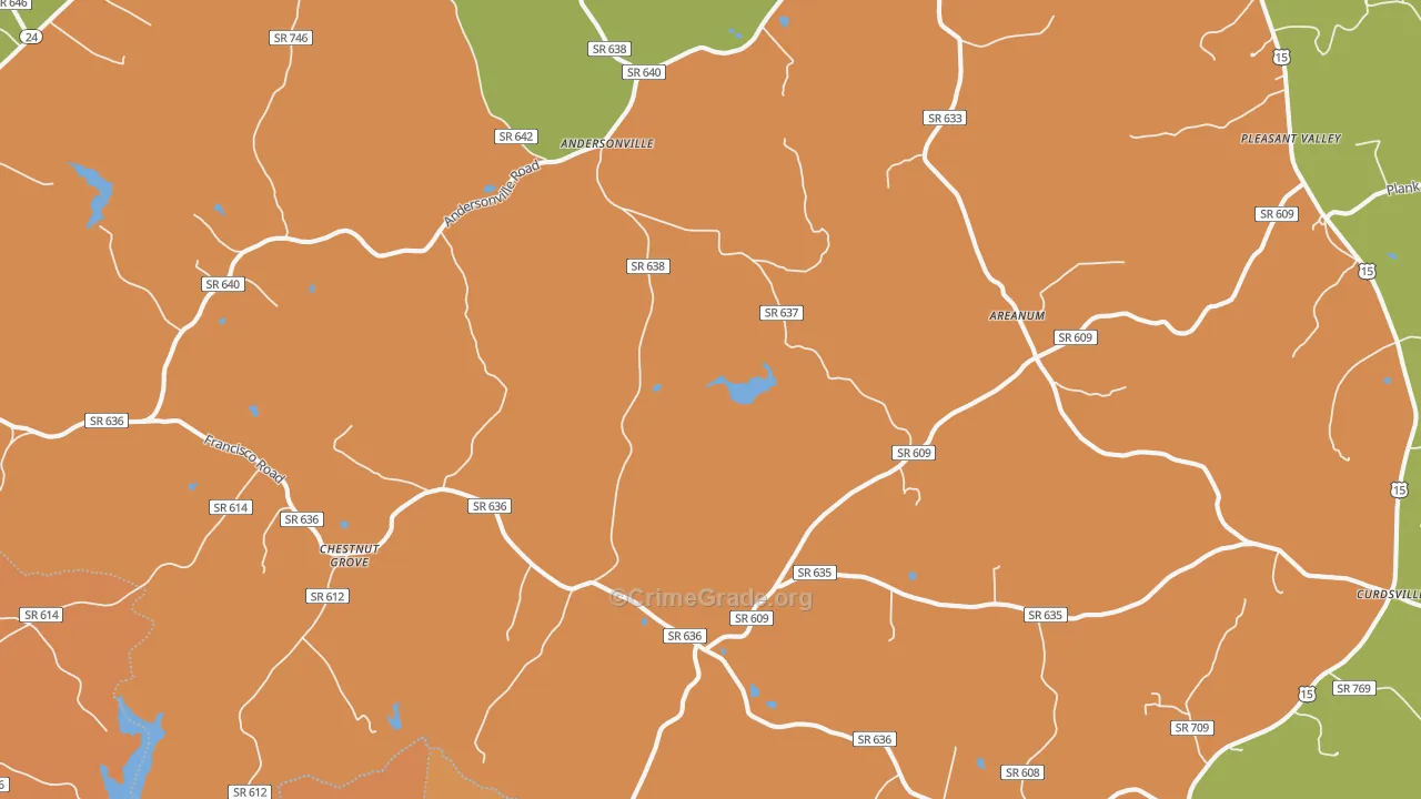 Andersonville, VA Map of Murder Rates