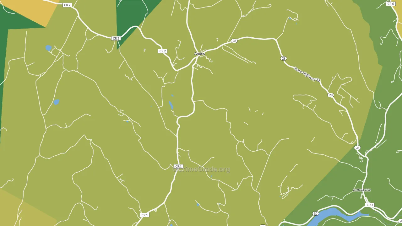 Andes, NY Map of Murder Rates